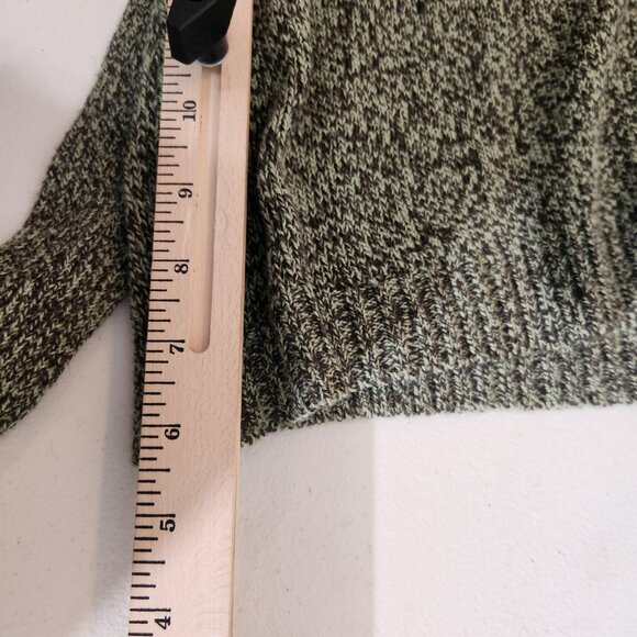 Allison Brittney Sweater Womens Medium Green Marled Belted Cardigan Button Front - Picture 8 of 16